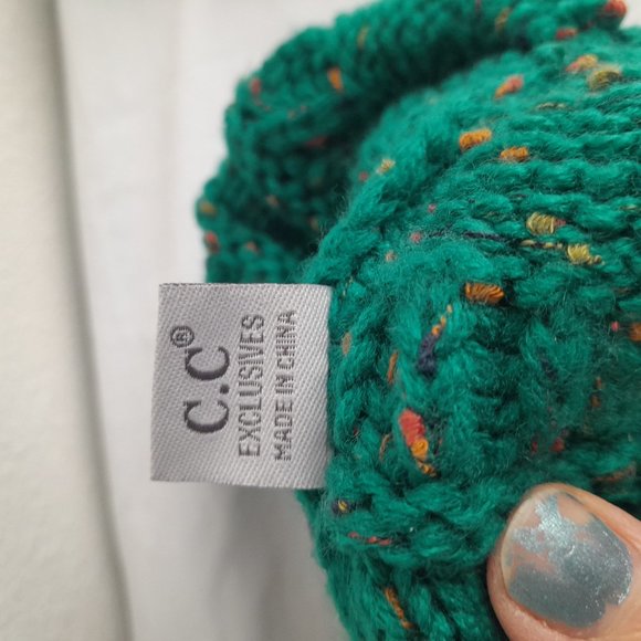 4/$20 CC Green Beanie Textured Knit Winter Hat - Picture 3 of 6